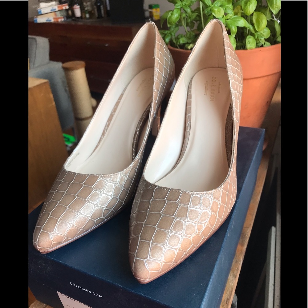 Cold Haan faux crocodile pumps, size 9.5